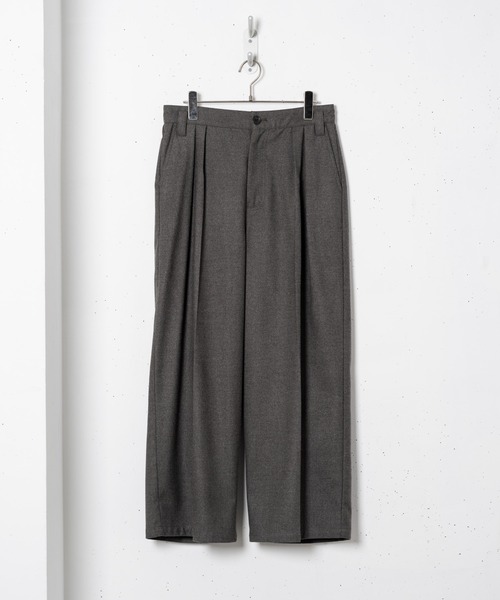 CASPER JOHN（キャスパージョン）の「Melange TR Tuck Wide Slacks/メランジTRタックワイドスラックス（スラックス・メンズ・チャコールグレー/グレイッシュベージュ・SMALL/MEDIUM/LARGE）」の14枚目の写真