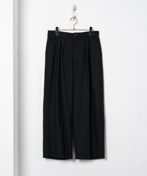 CASPER JOHN（キャスパージョン）の「Melange TR Tuck Wide Slacks/メランジTRタックワイドスラックス（スラックス・メンズ・チャコールグレー/グレイッシュベージュ・SMALL/MEDIUM/LARGE）」の11枚目の写真