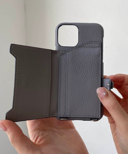 tov（トーヴ）の「【iphone12/12pro対応】ミラーカード付スマホケース（スマホケース/カバー・レディース・ブラック/パープル/アイボリー/グレイッシュベージュ/キャメル/ベージュ/オレンジ/モカ・ONESIZE/FREE）」の17枚目の写真