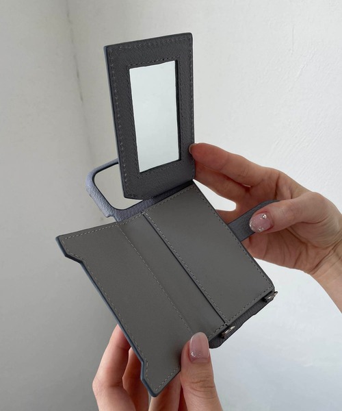 tov（トーヴ）の「【iphone12/12pro対応】ミラーカード付スマホケース（スマホケース/カバー・レディース・ブラック/パープル/アイボリー/グレイッシュベージュ/キャメル/ベージュ/オレンジ/モカ・ONESIZE/FREE）」の18枚目の写真