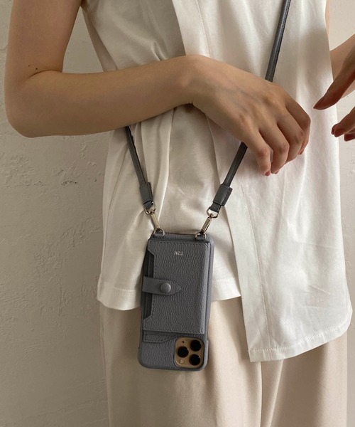 tov（トーヴ）の「【iphone12/12pro対応】ミラーカード付スマホケース（スマホケース/カバー・レディース・ブラック/パープル/アイボリー/グレイッシュベージュ/キャメル/ベージュ/オレンジ/モカ・ONESIZE/FREE）」の13枚目の写真