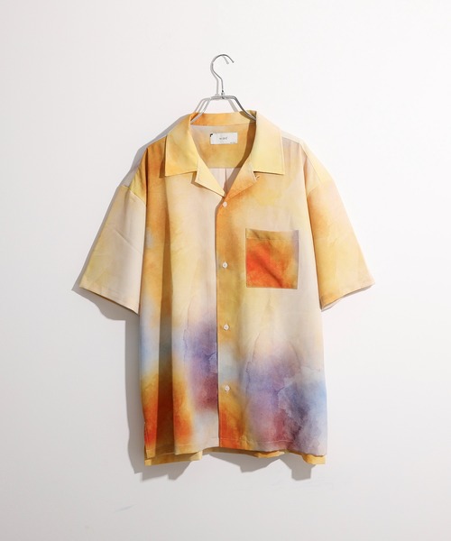 NIDO（ニド）の「【WEARISTA　風早ゆうた×NIDO】総柄シャツ（シャツ/ブラウス・メンズ・ライトグレー/ベージュ/ネイビー/オレンジ/マルチ・MEDIUM/LARGE）」の10枚目の写真