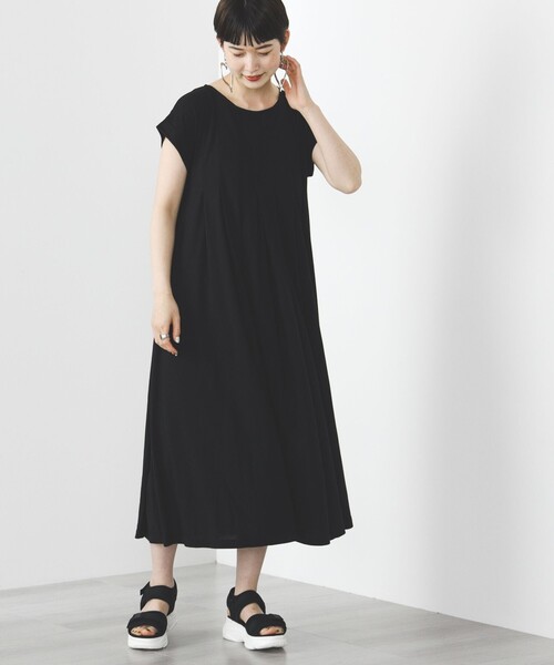 BEAMS HEART（ビームスハート）の「BEAMS HEART / タック フレアワンピース（ワンピース・レディース・ネイビー/オリーブ/オレンジ/ブラウン/ブラック・FREE）」の21枚目の写真