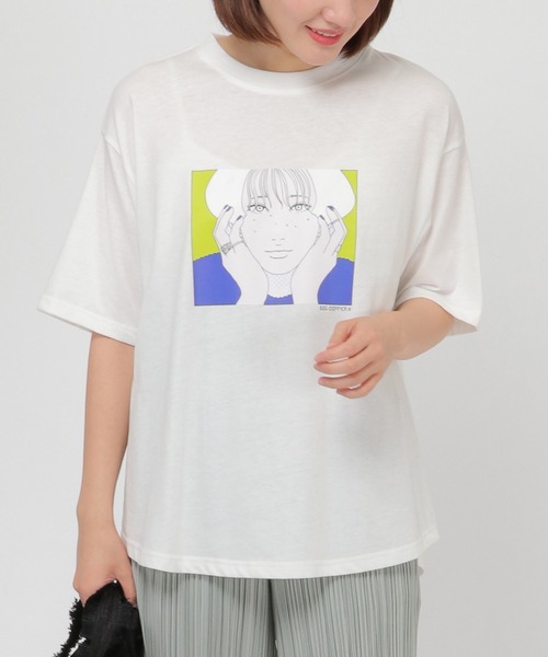 ikka(イッカ)の「Kisaコラボ BIG DipperプリントT(Tシャツ/カットソー・レディース・オフホワイト/ライトグレー・M/L/S)」の1枚目の写真