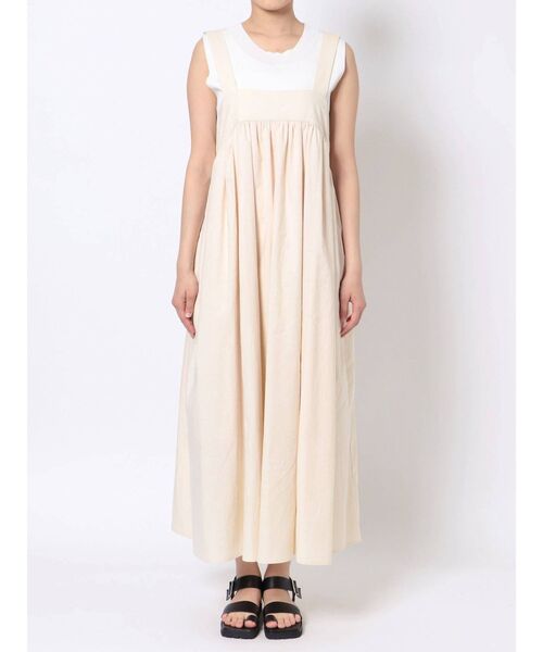 LAGUNAMOON(ラグナムーン)の「ギャザーフレアーキャミワンピース(ワンピース・レディース・アイボリー/ブラック・FREE)」の9枚目の写真