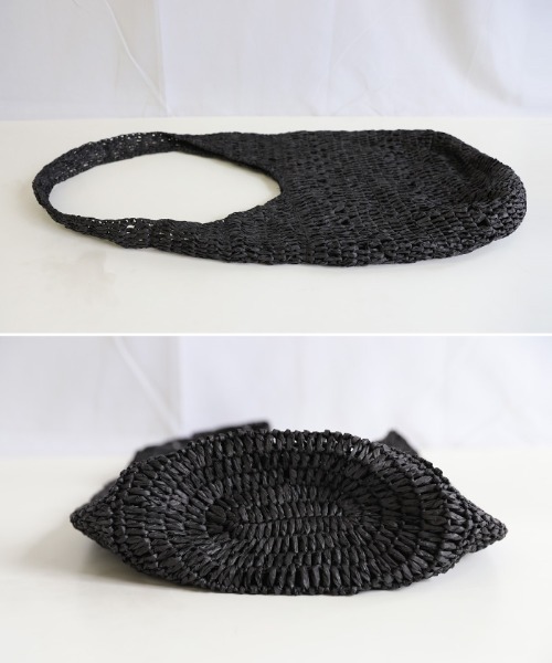 select MOCA(セレクトモカ)の「2021 SS ストローホーボーバッグ(ショルダーバッグ・レディース・ブラック/ベージュ/アイボリー・FREE)」の17枚目の写真