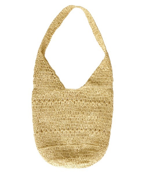 select MOCA(セレクトモカ)の「2021 SS ストローホーボーバッグ(ショルダーバッグ・レディース・ブラック/ベージュ/アイボリー・FREE)」の14枚目の写真