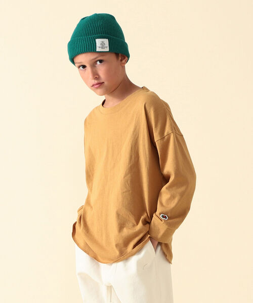 こども ビームス(コドモビームス)の「FRUIT OF THE LOOM × こども ビームス / 別注 ロングスリーブ Tシャツ 21(80~160cm)(Tシャツ/カットソー・キッズ・ベージュ/オフホワイト/ラベンダー・100/110/120/80/130/140/150/90t/160)」の6枚目の写真