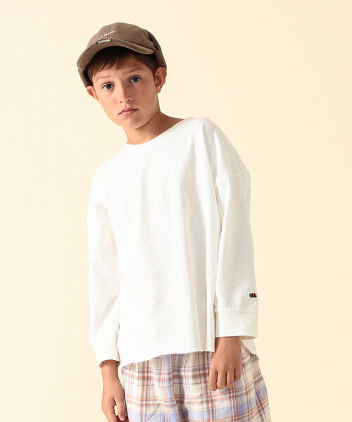 こども ビームス(コドモビームス)の「FRUIT OF THE LOOM × こども ビームス / 別注 ロングスリーブ Tシャツ 21(80~160cm)(Tシャツ/カットソー・キッズ・ベージュ/オフホワイト/ラベンダー・100/110/120/80/130/140/150/90t/160)」の2枚目の写真
