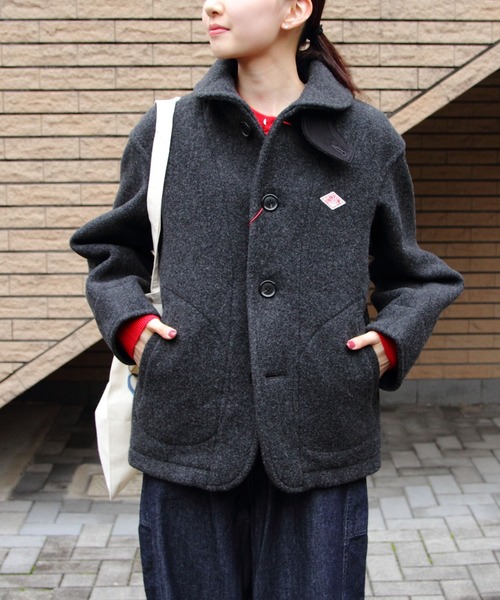 DANTON(ダントン)の「DANTON/ダントン ウールラウンドカラージャケット ROUND COLLAR JKT(ウィメンズ)DT-A0010WOP(ピーコート・レディース・ベージュ/ネイビー/グレイッシュベージュ/チャコールグレー・36/34/38)」の18枚目の写真