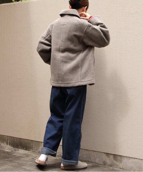 DANTON グレー ウール ピーコート DANTON｜ダントンのピーコート（グレー/灰色系）通販 - ZOZOTOWN