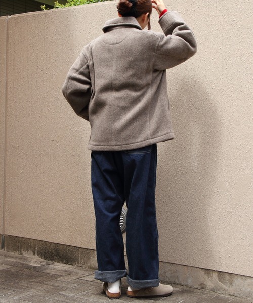 DANTON グレー ウール ピーコート DANTON｜ダントンのピーコート（グレー/灰色系）通販 - ZOZOTOWN