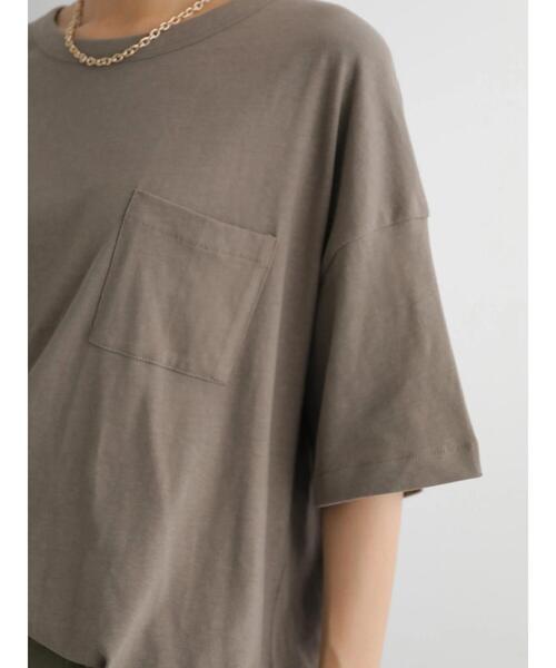 AMERICAN HOLIC(アメリカンホリック)の「ポケット付きゆるカットプルオーバー(Tシャツ/カットソー・レディース・オフホワイト/チャコールグレー/モカ・L/M)」の18枚目の写真