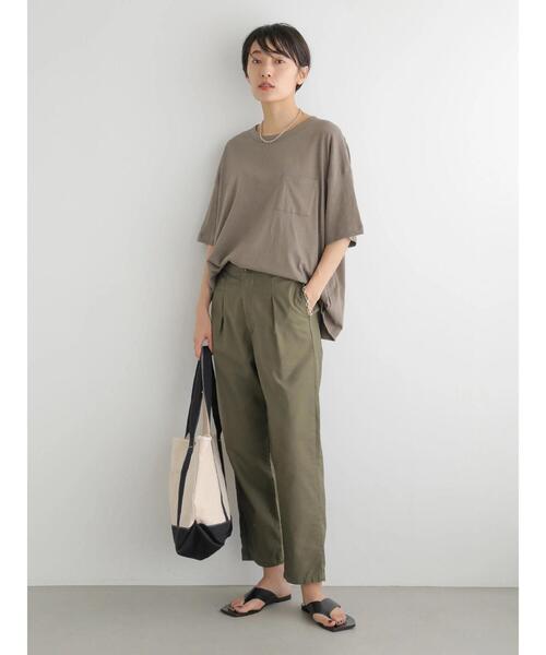 AMERICAN HOLIC(アメリカンホリック)の「ポケット付きゆるカットプルオーバー(Tシャツ/カットソー・レディース・オフホワイト/チャコールグレー/モカ・L/M)」の17枚目の写真