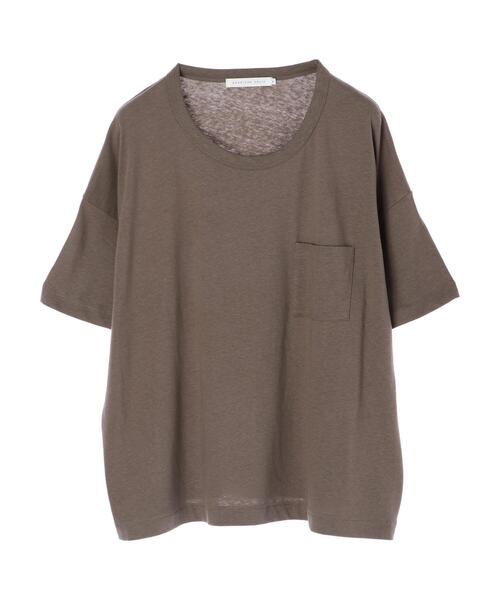 AMERICAN HOLIC(アメリカンホリック)の「ポケット付きゆるカットプルオーバー(Tシャツ/カットソー・レディース・オフホワイト/チャコールグレー/モカ・L/M)」の9枚目の写真