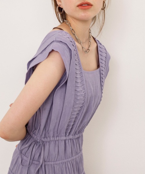 w closet（ダブルクローゼット）の「変形タックシャーリングワンピース（ワンピース・レディース・ライム/パープル/ブラック・FREE）」の20枚目の写真
