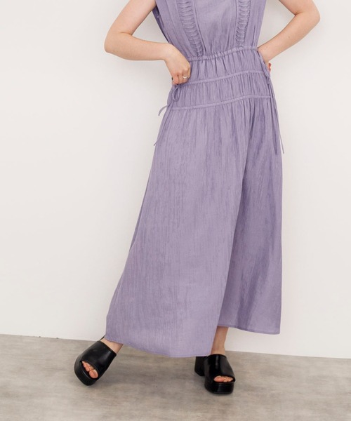 w closet（ダブルクローゼット）の「変形タックシャーリングワンピース（ワンピース・レディース・ライム/パープル/ブラック・FREE）」の18枚目の写真