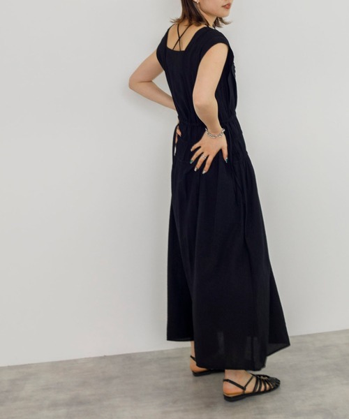 w closet（ダブルクローゼット）の「変形タックシャーリングワンピース（ワンピース・レディース・ライム/パープル/ブラック・FREE）」の5枚目の写真