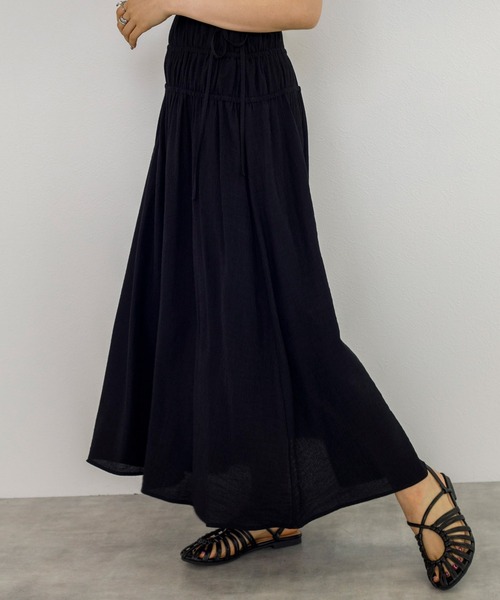 w closet（ダブルクローゼット）の「変形タックシャーリングワンピース（ワンピース・レディース・ライム/パープル/ブラック・FREE）」の7枚目の写真