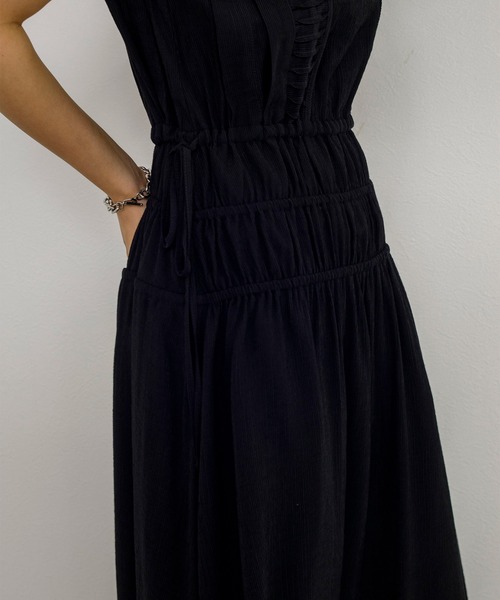 w closet（ダブルクローゼット）の「変形タックシャーリングワンピース（ワンピース・レディース・ライム/パープル/ブラック・FREE）」の9枚目の写真