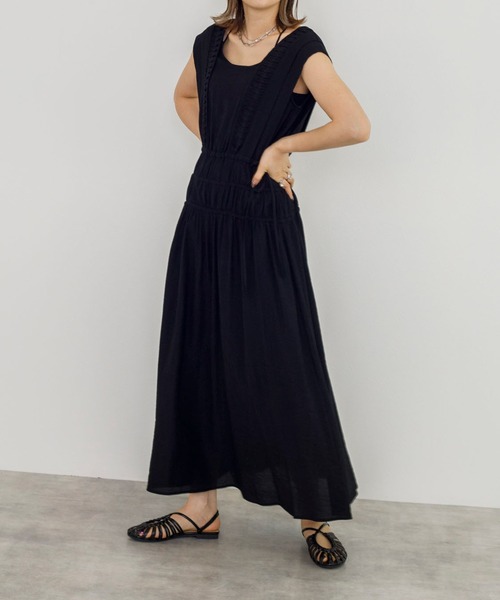 w closet（ダブルクローゼット）の「変形タックシャーリングワンピース（ワンピース・レディース・ライム/パープル/ブラック・FREE）」の10枚目の写真