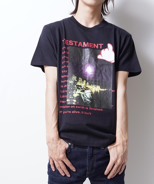 おしゃれスタ（オシャレスタ）の「フォトプリントTシャツ(MKTM)（Tシャツ/カットソー・メンズ・ホワイト/ブラック・M/L）」の7枚目の写真