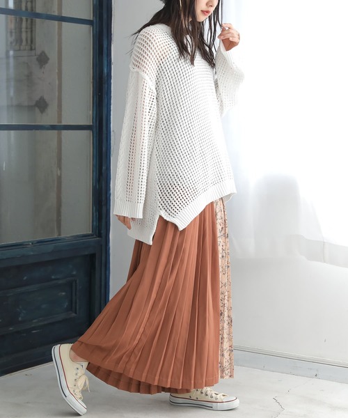 osharewalker（オシャレウォーカー）の「【廃盤】『柄切替プリーツワイドパンツ』（その他パンツ・レディース・ピンク/グリーン・FREE）」の6枚目の写真