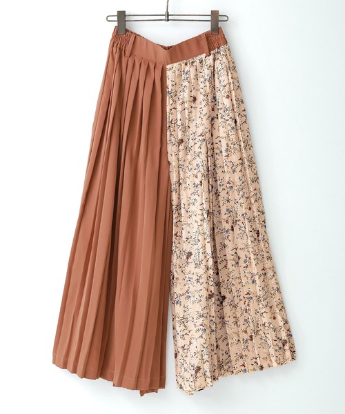 osharewalker（オシャレウォーカー）の「【廃盤】『柄切替プリーツワイドパンツ』（その他パンツ・レディース・ピンク/グリーン・FREE）」の8枚目の写真