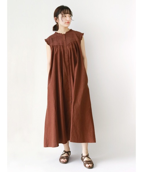 Samansa Mos2(サマンサ モスモス)の「レース貼りノースリワンピース(ワンピース・レディース・ブラウン/ブラック/グリーン/オフホワイト・フリ-)」の3枚目の写真