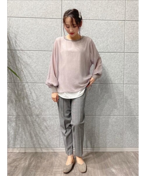 SHOO・LA・RUE（シューラルー）の「◆【SS-3L/標準丈/3Dスキャン】ドライタッチテーパードパンツ（その他パンツ・レディース・グレー系その他2/ブラック/ナチュラル/レンガ・01/03/05/02/04/10/06）」の13枚目の写真