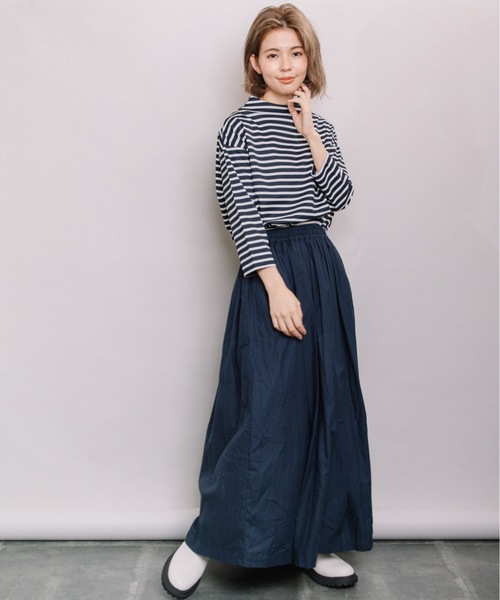 refinedworks(リファインドワークス)の「ボーダーポンチボトルネックPO(Tシャツ/カットソー・レディース・ネイビー/オフホワイト/カーキ・FREE)」の8枚目の写真