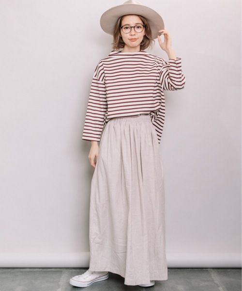 refinedworks(リファインドワークス)の「ボーダーポンチボトルネックPO(Tシャツ/カットソー・レディース・ネイビー/オフホワイト/カーキ・FREE)」の20枚目の写真