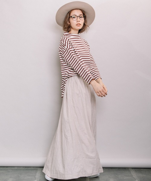 refinedworks(リファインドワークス)の「ボーダーポンチボトルネックPO(Tシャツ/カットソー・レディース・ネイビー/オフホワイト/カーキ・FREE)」の18枚目の写真