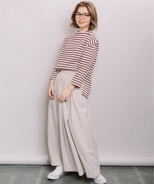refinedworks(リファインドワークス)の「ボーダーポンチボトルネックPO(Tシャツ/カットソー・レディース・ネイビー/オフホワイト/カーキ・FREE)」の17枚目の写真