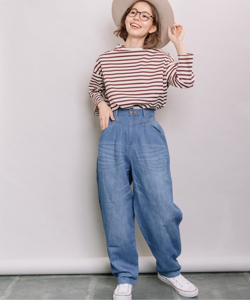 refinedworks(リファインドワークス)の「ボーダーポンチボトルネックPO(Tシャツ/カットソー・レディース・ネイビー/オフホワイト/カーキ・FREE)」の22枚目の写真