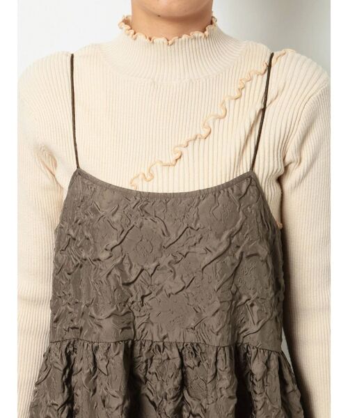 merry jenny（メリージェニー）の「rumpleティアードキャミワンピース（ワンピース・レディース・ブラック/ブラウン/ベージュ・FREE）」の8枚目の写真