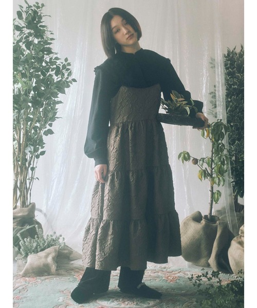 merry jenny（メリージェニー）の「rumpleティアードキャミワンピース（ワンピース・レディース・ブラック/ブラウン/ベージュ・FREE）」の17枚目の写真