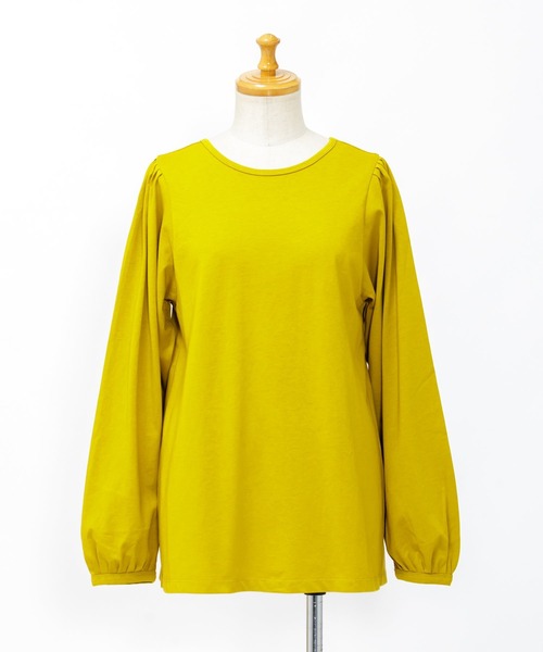 AS KNOW AS de base(アズノゥアズドゥバズ)の「タックde前後プルオーバー(Tシャツ/カットソー・レディース・ブラック/ダークグリーン/イエロー/グレイッシュベージュ・FREE)」の9枚目の写真