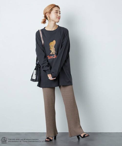 FREAK'S STORE（フリークスストア）の「▽【WEB限定】TOMandJERRY/トムとジェリー　ロングスリーブTシャツ（Tシャツ/カットソー・レディース・ホワイト/ブラック/グレー/オフホワイト/ナチュラル/チャコール・ﾌﾘ-）」の13枚目の写真