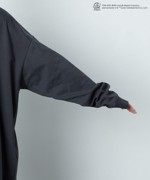 FREAK'S STORE（フリークスストア）の「▽【WEB限定】TOMandJERRY/トムとジェリー　ロングスリーブTシャツ（Tシャツ/カットソー・レディース・ホワイト/ブラック/グレー/オフホワイト/ナチュラル/チャコール・ﾌﾘ-）」の11枚目の写真