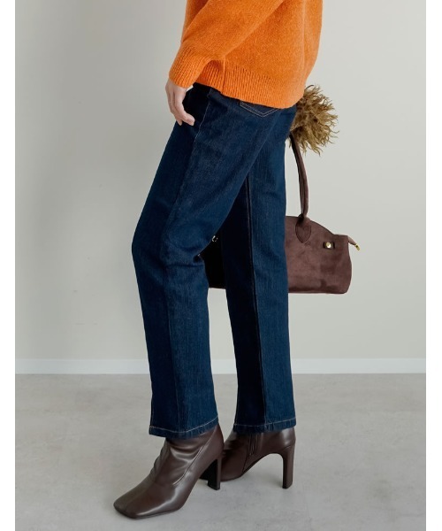 Re:EDIT（リエディ）の「[累計販売枚数2.8万枚突破！][低身長/高身長サイズ有][サステナブル]センタースリットリサイクルデニムパンツ（デニムパンツ・レディース・ブルー/ネイビー/ブラック/グレー・AS/AM/MEDIUM/TALL/LARGE/SMALL）」の14枚目の写真