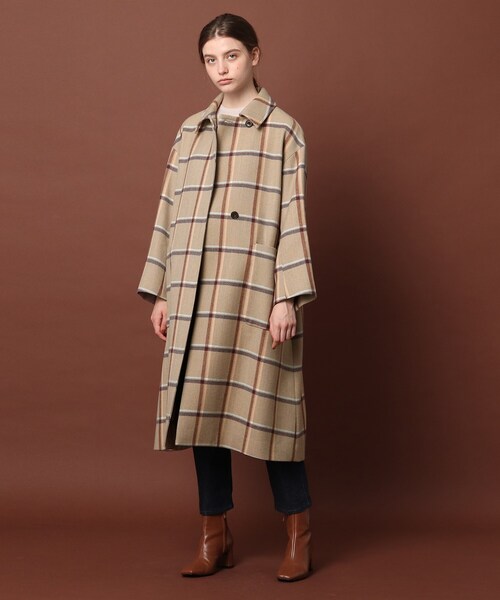 DRESSTERIOR（ドレステリア）の「◆【CLASSY.12月号掲載】ツイードチェックステンカラーコート（ステンカラーコート・レディース・ベージュ系その他2・38/36）」の3枚目の写真