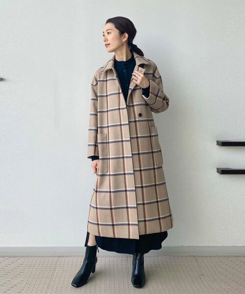 DRESSTERIOR（ドレステリア）の「◆【CLASSY.12月号掲載】ツイードチェックステンカラーコート（ステンカラーコート・レディース・ベージュ系その他2・38/36）」の17枚目の写真