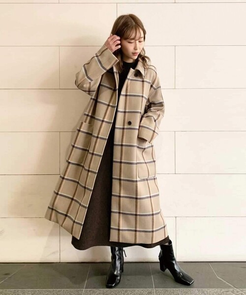 DRESSTERIOR（ドレステリア）の「◆【CLASSY.12月号掲載】ツイードチェックステンカラーコート（ステンカラーコート・レディース・ベージュ系その他2・38/36）」の19枚目の写真