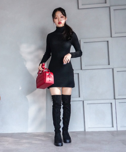 VIVIAN（ヴィヴィアン）の「厚底ストレッチニーハイブーツ（ブーツ・レディース・ブラック系その他2/ブラック系その他3・LL/S/M/L）」の18枚目の写真