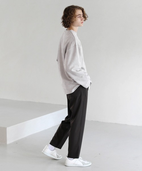 ETELIO（エテリオ）の「フェイクスウェード プルオーバー×長袖レイヤード カットソー（アンサンブル・メンズ・グレー/チャコール/ワイン/ベージュ・L/M/S）」の6枚目の写真