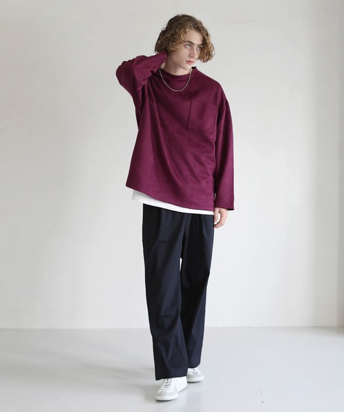 ETELIO（エテリオ）の「フェイクスウェード プルオーバー×長袖レイヤード カットソー（アンサンブル・メンズ・グレー/チャコール/ワイン/ベージュ・L/M/S）」の20枚目の写真