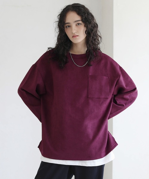 ETELIO（エテリオ）の「フェイクスウェード プルオーバー×長袖レイヤード カットソー（アンサンブル・メンズ・グレー/チャコール/ワイン/ベージュ・L/M/S）」の22枚目の写真