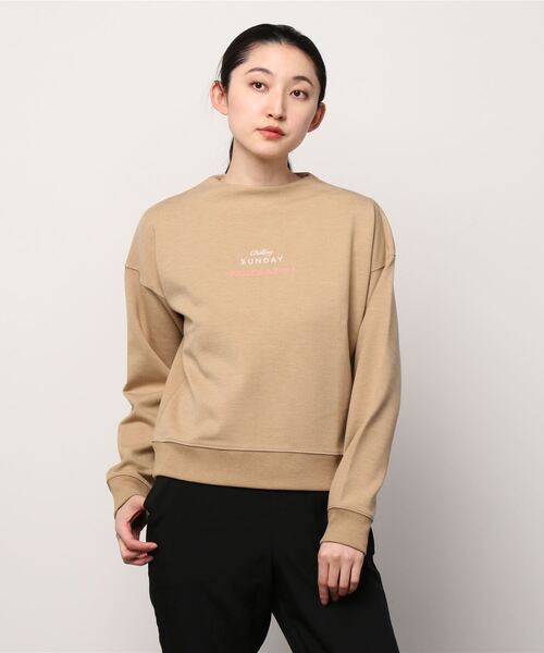 MAISON SCOTCH（メゾンスコッチ）の「グラフィック モックネックスウェット【162471】（スウェット・レディース・ベージュ・X-SMALL/SMALL）」の6枚目の写真