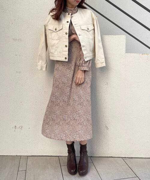 MAJESTIC LEGON(マジェスティックレゴン)の「クルーネックGジャン(デニムジャケット・レディース・ネイビー/アイボリー・SMALL/MEDIUM)」の7枚目の写真